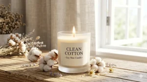 Hand-poured soy wax clean cotton candle with a lead-free cotton wick and dried flower accents.