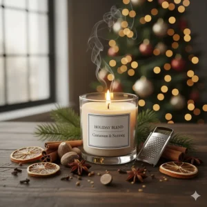 Exploring the popular scent notes like cinnamon and clove often found in holiday candles and Christmas tree fragrances.