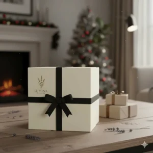 Luxury packaging for a large 3 wick scented candle, ideal for gifting on holidays or special occasions.